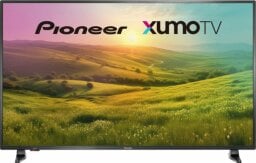Pioneer TV with rolling hills landscape screensaver