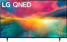 LG TV with abstract landscape sunset art as screensaver